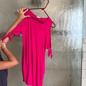 Hot pink open shoulder!